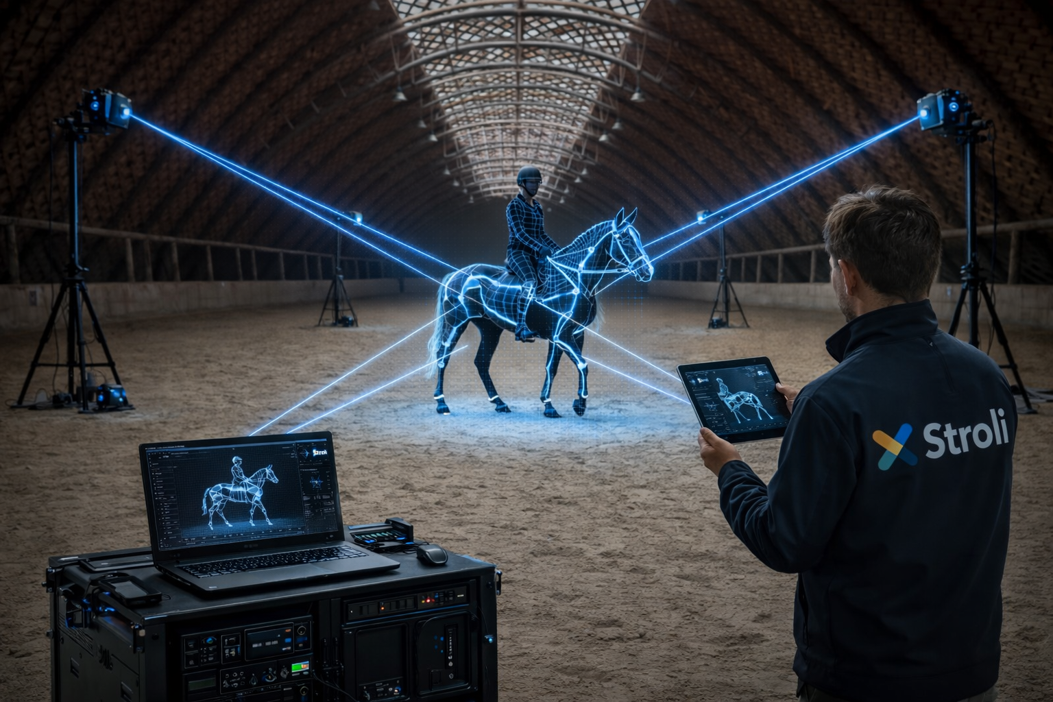 Przykładowy skan Stroli w hali jeździeckiej
